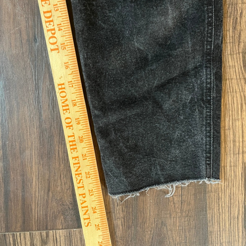 Hollister Curvy Ultra High-Rise Mom Jeans Faded Black Raw Hem 12S W31S Stretch - Picture 6 of 8